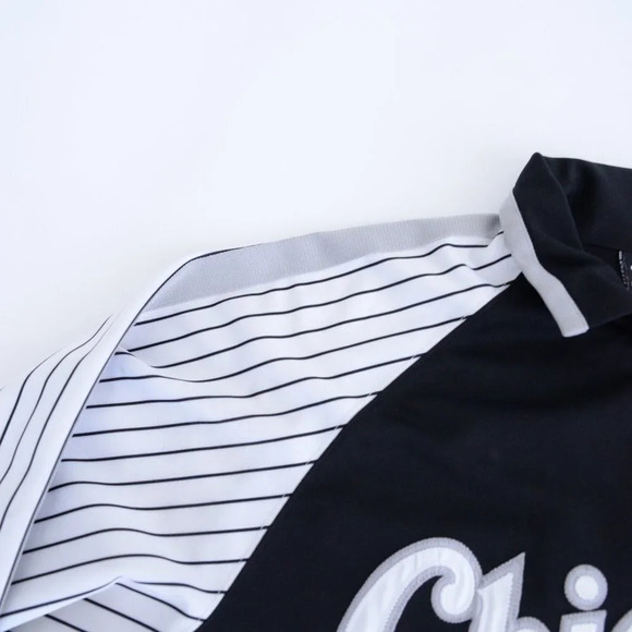Vintage Stitches Genuine Rare 90's  Chicago White Sox Black & White MLB Zip Up - Picture 9 of 13